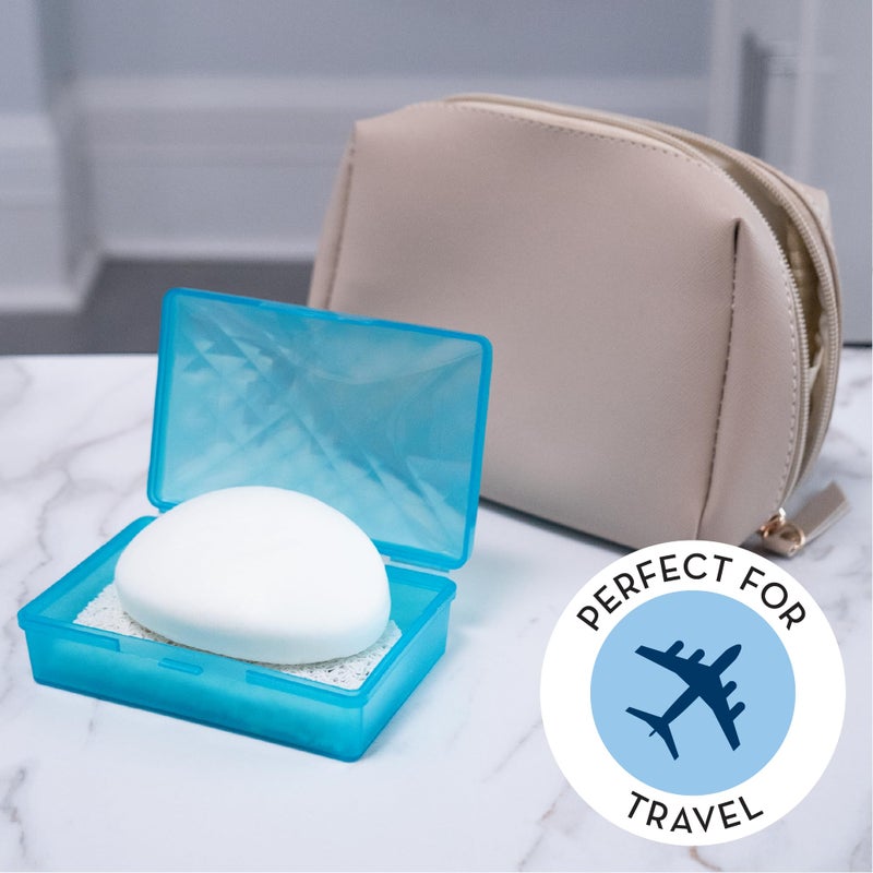 S&T INC. Bar Soap Holder for Kitchen  Bathroom  and Soap Dish  4 Pack  White  2.9 inches by 4.4 inches - Image 4